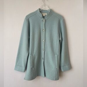 Norm Thompson Light‎ Blue Boiled Wool Jacket L